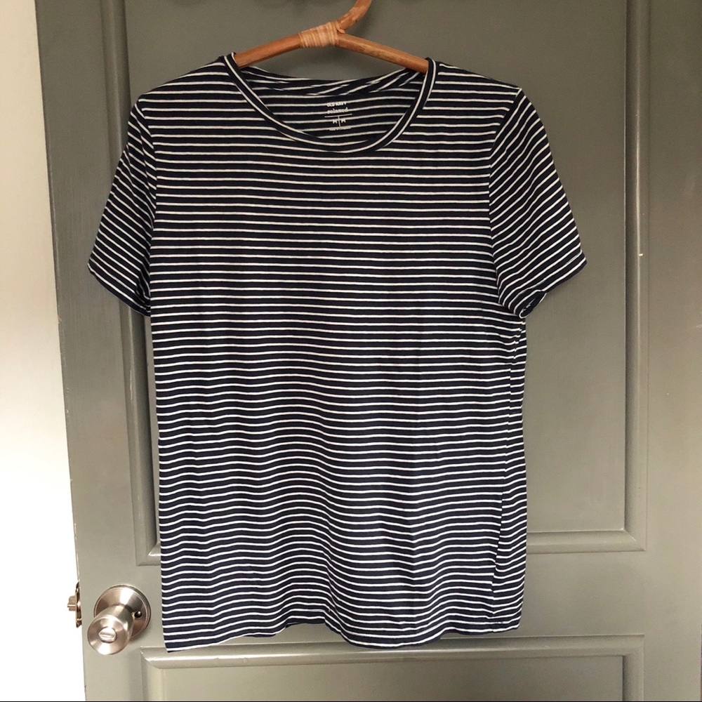 Striped crew neck tee